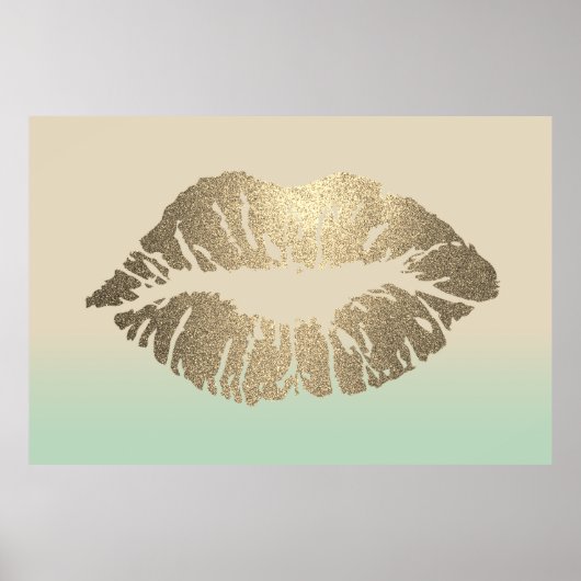 Schattige glitterlips,Kiss Poster (Voorkant)