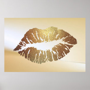 Schattige glitterlips,Kiss Poster
