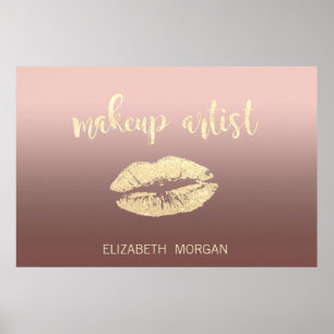 Schattige Glittery Lips, Kiss, Makeup-kunstenaar Poster