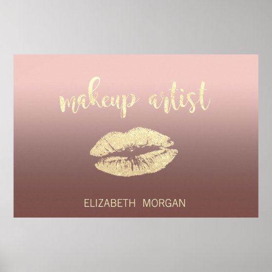 Schattige Glittery Lips, Kiss, Makeup-kunstenaar Poster (Voorkant)