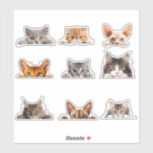 Schattige gluren katten Brits Siamees Bengalen Sticker (Vel)