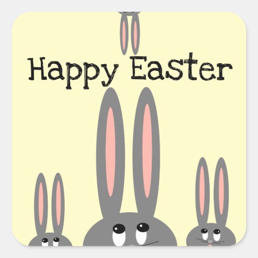 Schattige gluren konijnen happy easter Stickers (Voorkant)