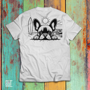 Schattige glurende Franse Bulldog Stranddag T-shirt