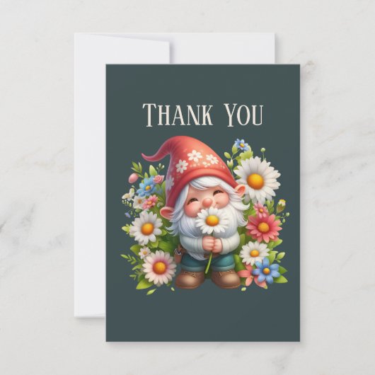 Schattige Gnome bericht toevoegen Bedankkaart (Voorkant)