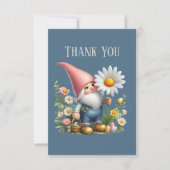 Schattige Gnome bericht toevoegen Dank u kaart (Voorkant)