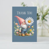 Schattige Gnome bericht toevoegen Dank u kaart (Staand voorkant)