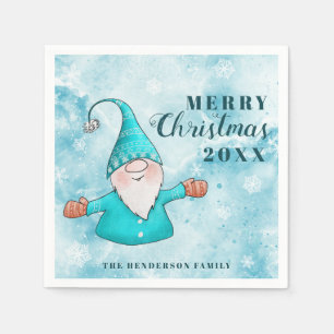 Schattige Gnome Blauwgroen Blauw Kust Vrolijk Kers Servet