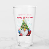 Schattige Gnome kerstglas Glas (Achterkant)