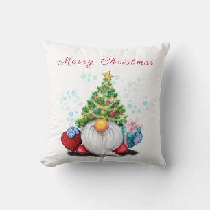 Schattige Gnome Kerstkussen Kussen