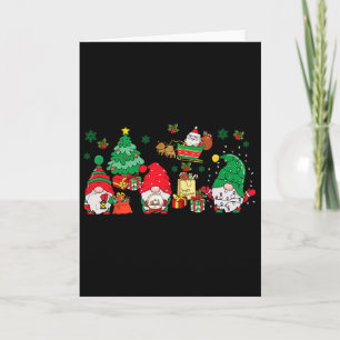 Schattige Gnome Kerstman Kabouter Kerstmis Familie Kaart