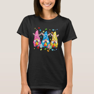 Schattige Gnome Konijn Houdt Stuk Autisme Bewustzi T-shirt