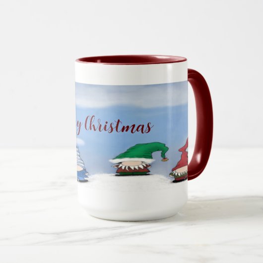 Schattige Gnome Posse Two-Tone Coffee Mok (Voorkant rechts)