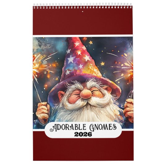 Schattige Gnomes 2026 Single Page Kalender (Hoes)