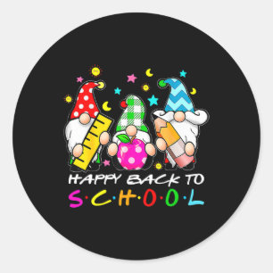Schattige Gnomes Blij Terug Naar School Leraren St Ronde Sticker