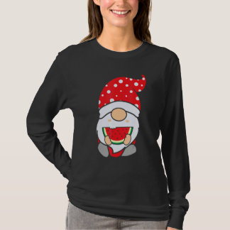 Schattige Gnomes Laten we Watermeloen Eten Zomer V T-shirt