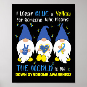 Schattige Gnomes Vrede Liefde Down Syndroom Bewust Poster