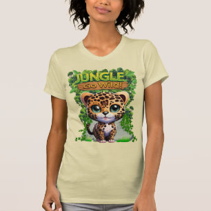 Schattige Go Wild Leopard Wildlife Kitty Cat Natuu T-shirt