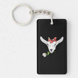 Schattige Goats Bandana Boerderij Dier Funny Goat Sleutelhanger
