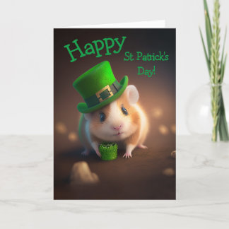 Schattige Goede Kheer Hamster St. Patrick's Day Feestdagen Kaart