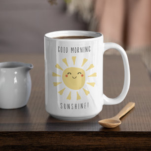 Schattige Goedemorgen Zonneschijn Kawaii Koffiemok