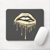 Schattige Gold Metallic Driving Lips Muismat (Met muis)