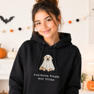 Schattige Golden Retriever Halloween Geest Hoodie