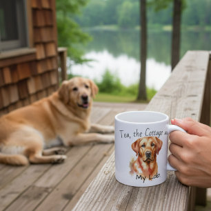 Schattige Golden Retriever Personaliseer Koffiemok