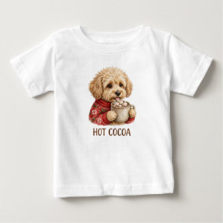 Schattige Goldendoodle Drinkt Heet Cacao Kerst Tru