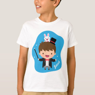 Schattige Goochelaar Magische Konijn Truc Voor Kin T-shirt