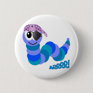 Schattige Goofkins piraat rups Ronde Button 5,7 Cm