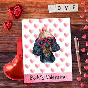 Schattige Gordon Setter Ik Hou Van Jou Hond Valent Feestdagenkaart