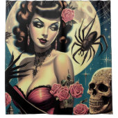 Schattige  Gothic Meisje Douchegordijn (Voorkant)