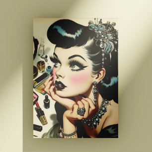 Schattige Gothic Pin Up Briefkaart