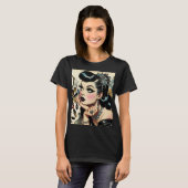 Schattige Gothic Pin Up T-shirt (Voorkant volledig)