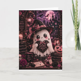 Schattige Gotische Roze Geest Halloween Griezels K Kaart