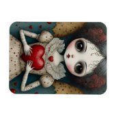 Schattige Gotische Valentijn Doll Magneet (Horizontaal)