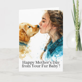 Schattige Goud Retriever Gelukkige Moederdag Mama Kaart