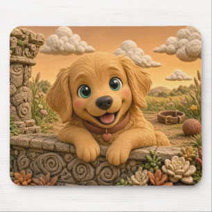 Schattige Goud Retriever Puppy, Baby Hond Muismat