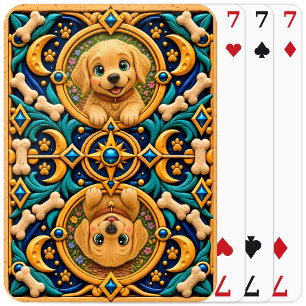 Schattige Goud Retriever Puppy, Babyhond Pokerkaarten