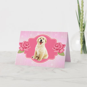 Schattige Goud Retriever Puppy Moederdag Kaart