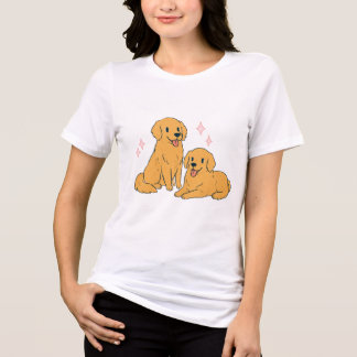 Schattige Goud Retriever Puppy Zusters Schattige H Tri-Blend Shirt
