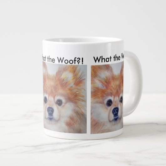 SCHATTIGE GOUDE POMERANIËR JUMBO MOK (Voorkant rechts)