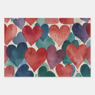 Schattige gouden harten inpakpapier