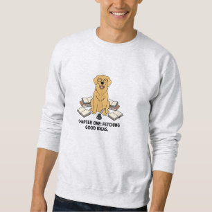 Schattige Gouden Hond Boekliefhebber Illustratie Trui