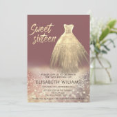 Schattige gouden jurk met glittery ombre kaart (Staand voorkant)