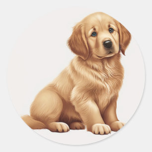 schattige gouden kapper ronde sticker