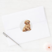 schattige gouden kapper ronde sticker (Envelop)