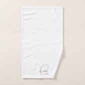 Schattige Gouden Monogram Script Naam Elegant Wit Bad Handdoek (Handdoek)