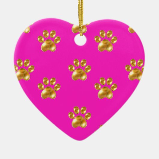 Schattige gouden poten keramisch ornament (Voorkant)