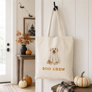 Schattige Gouden Retriever Halloween Geest Boo Cre Tote Bag